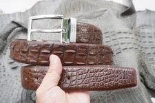 Brown Genuine Crocodile Hornback Leather Skin Men's Belt W 1.3 inch #T28