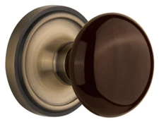 Nostalgic Warehouse CLABRN_DP_NK Brown Porcelain Dummy Door Knob