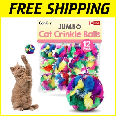 Fuzzy Crinkle Balls for Chase & Fetch | 12 Pack