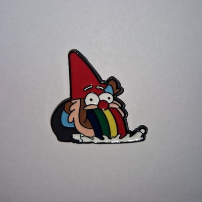 Emaille Metall Pin Anstecker Zubehör Gravity Falls Steve Puking krank Regenbogen Wichtel 