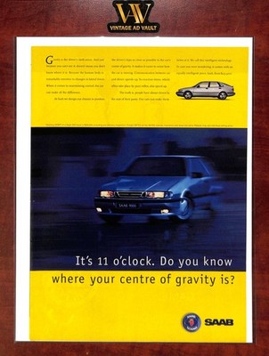 Saab 900 Vintage Print Ad - It's 11 o'clock