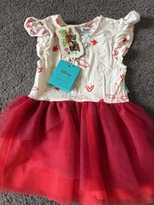 Disney Posh Peanut Moana Tutu Dress Girls 18M Red White Ruffle Layered Tulle