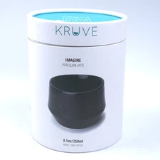 KRUVE Imagine Porcelain Latte 8.5oz - Black 2 Cup Set 
