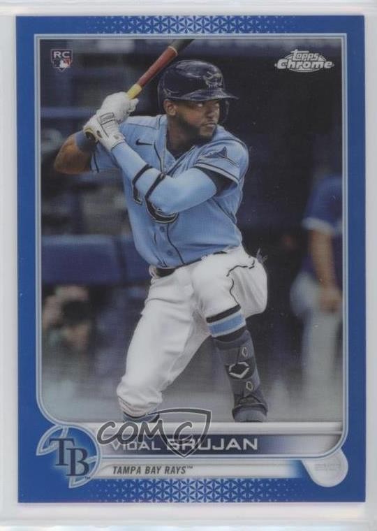 2022 Topps Chrome Blue Refractor 147/150 Vidal Brujan #134 0u56