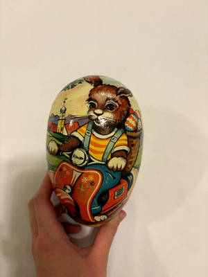 Vintage Papier Mache Easter Egg 4.5  Handcrafted in West Germany Origin