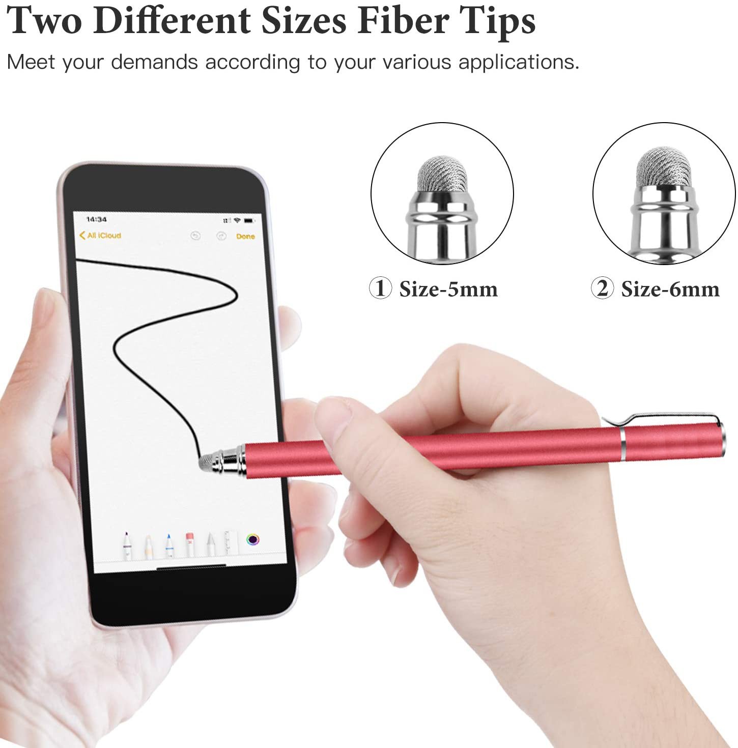For Galaxy Z Fold 3/4/5/6/7 - Red Stylus Touch Screen Pen Fiber