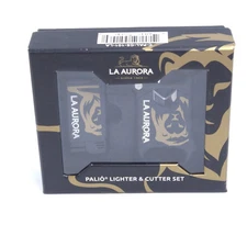 Cigar Cutter and Lighter Set La Aurora Black and Gold