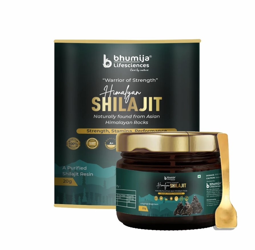Himalayan Shilajit Resin 20g - 66 Servings Pure Authentic by Bhumija Lifesciences