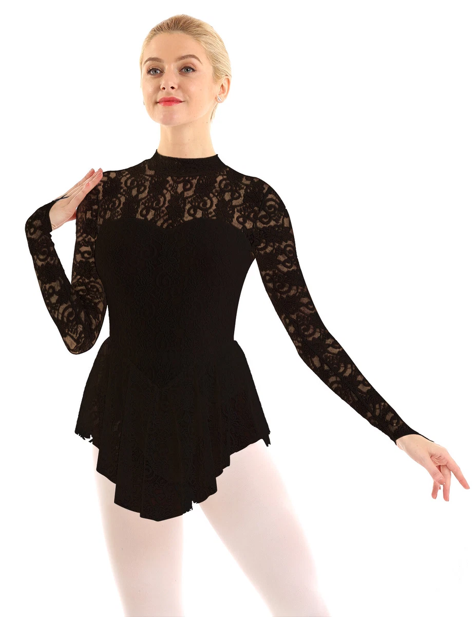 Adulto Ballet Leotardo Mujer Gimnasia Baile Ropa Vestido Encaje Hielo  Patinaje Disfraz