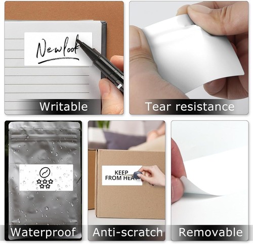 500 etiquetas térmicas directas en blanco 4"x3" envío código de barras FBA adhesivo rollo cebra - Imagen 3 de 6