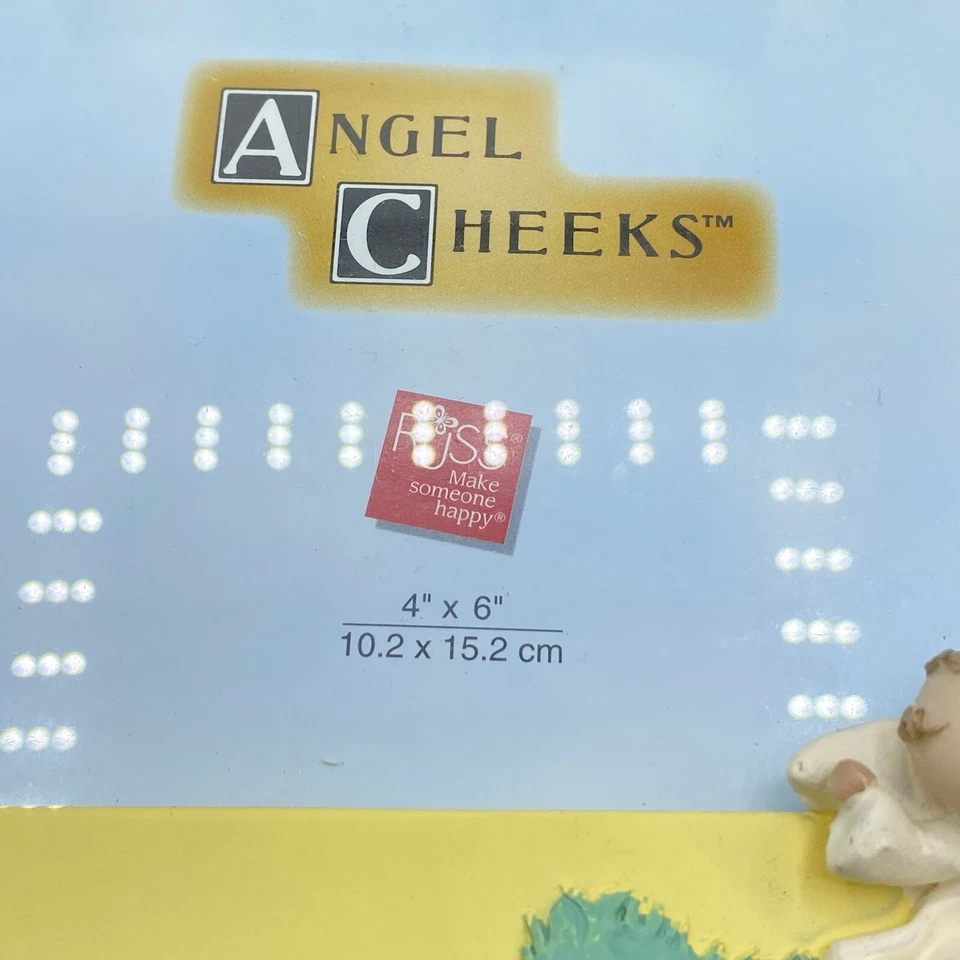 Marco de fotos de mejillas de ángel "Siempre" Russ Berrie coleccionable rosa regalo en caja Foto 4 de 4