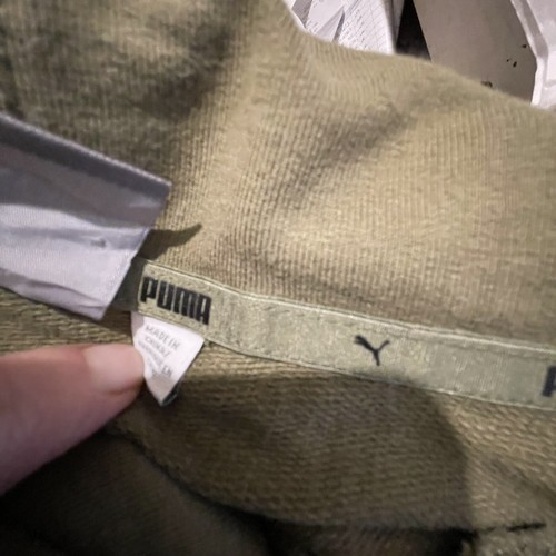 Puma Hoodie 2XL Salbeigrün Relaxed Freizeit Sweatshirt Wochenende Unisex große Taschen - Bild 11 von 12
