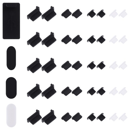 40 Pcs USB Port Covers Silicone Protector Mobile Dust Plugs Charging
