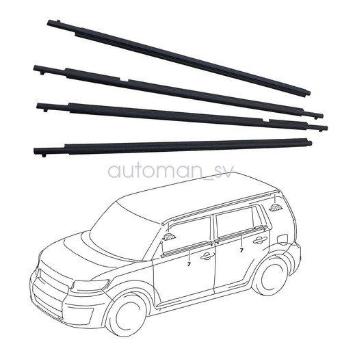 For Scion xB Base Wagon 2.4L Front &Rear 4pcs Door Belt Molding Weatherstrip - Picture 9 of 9