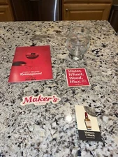 Makers Mark Hat Pins Patches Exclusive Glass & Booklet Whiskey Collectible
