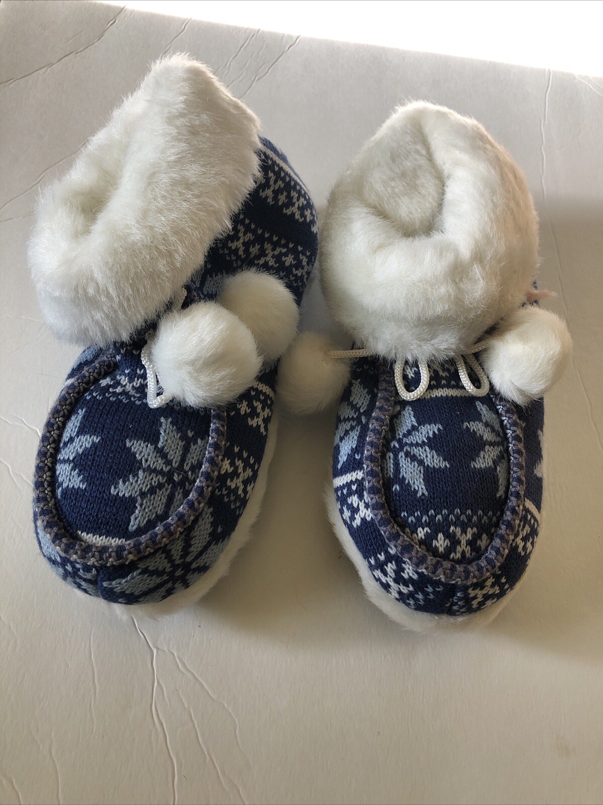 SAOLA SOFIA PANTOFOLE IN TESSUTO CON SUOLA IN GOMMA DONNA 8 blu e bianco fiocco di neve