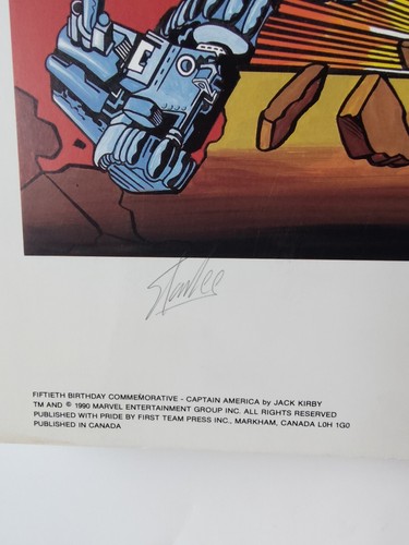 CAPITÁN AMÉRICA 50 SDCC PP 1/5 JACK FIRMADO KIRBY JOE SIMON STAN LEE COMENTARIO DE AUTENTICIDAD - Imagen 3 de 16