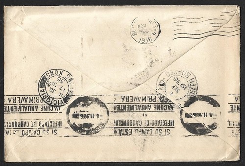NORTH BORNEO LAHAT DATU TO ARGENTINA MULTIFRANKED COVER 1936 VERY SCARCE - 第 2/2 張圖片
