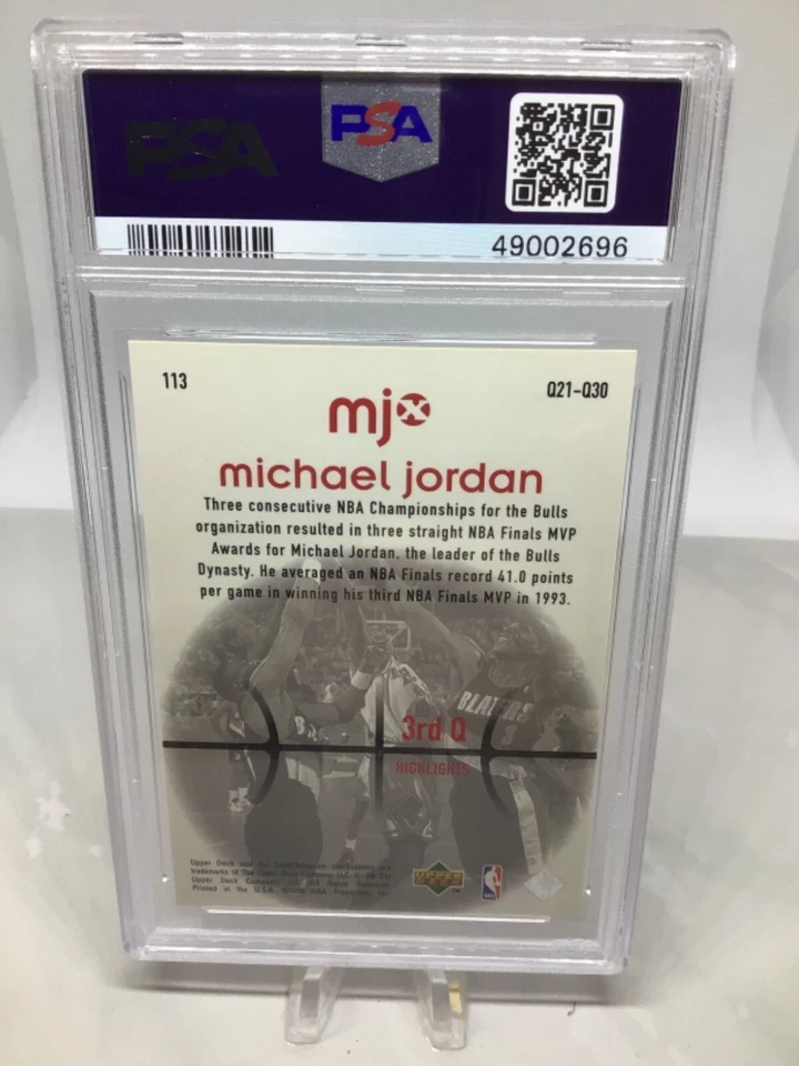1998 Upper Deck MJX #113 Michael Jordan PSA 8 (6 in all grades) SP FOIL - Image 2 of 2