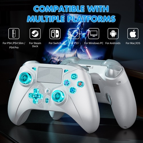 Bluetooth Hall Effect TURBO Mode Wireless Controller for PS4 PS3 PC 6-Axis Gyro - Picture 5 of 9