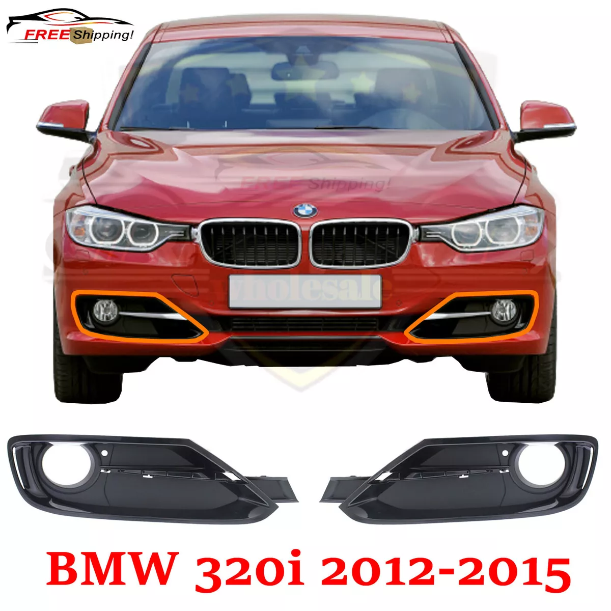 Front Fog Light Covers For 2012 2015 BMW 320i Driver Passenger