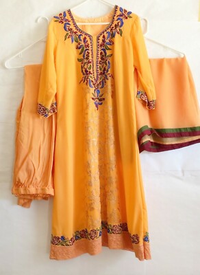 Beautiful  Machine Embroidery Anarkali 3 piece Dress  - Great Color Combination
