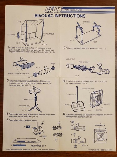 1984 GI Joe Bivouac Battlestation Blueprints Instructions only - Picture 2 of 2