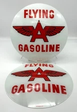 FLYING A 13.5" GAS PUMP GLOBE FACES (SET OF 2)   HEAVY STRENGTH GLASS!!