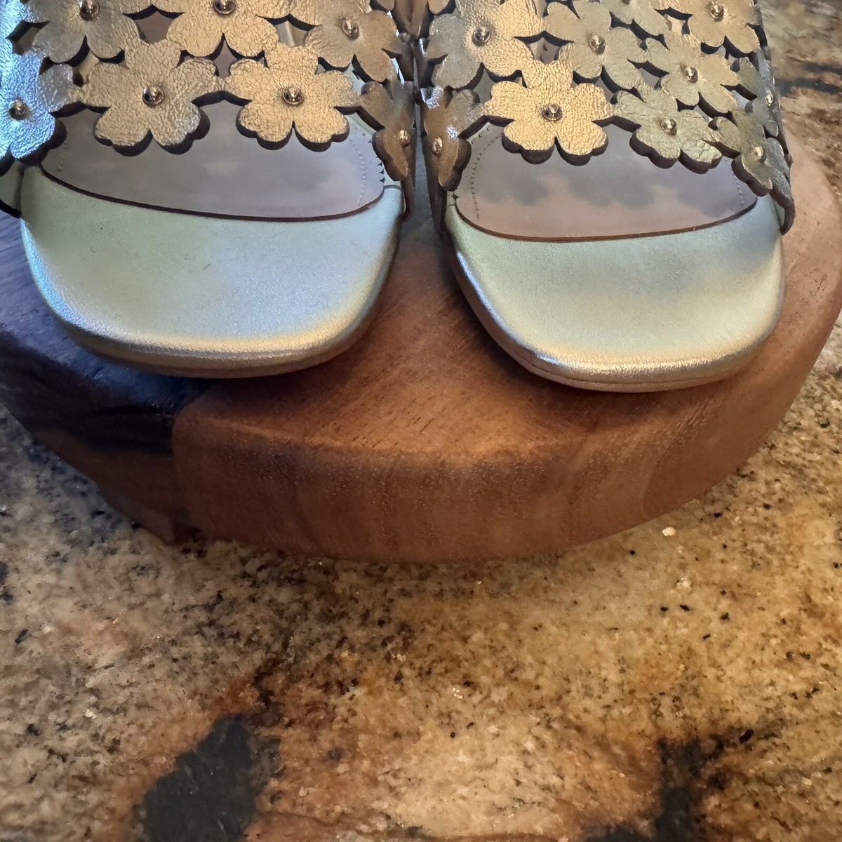 Kate Spade 🩵 NWT WO Box DAISY Mule Metallic Gold 7.5 List