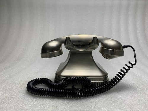 Vintage Srebrny Metaliczny Grand Phone Przewodowy przycisk z lampą błyskową Redial AS-IS - Zdjęcie 4 z 9