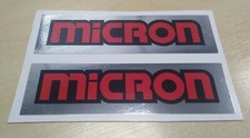 2 x NEUE Micron Auspuff Aufkleber - hitzebeständig - rot/schwarz/silber - 165 mm x 38 mm