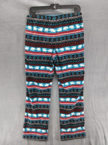 Target Branded Fuzzy Pajama Pants Women Sz M Polar Bear Snow Flake Winter Theme - Picture 2 of 9