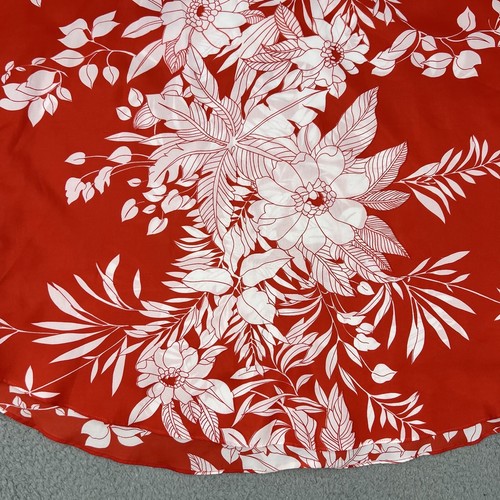 Vintage Sand Pebble of Hawaii Womens Large Red Floral Caftan Blouse Aloha Boho - Picture 6 of 12