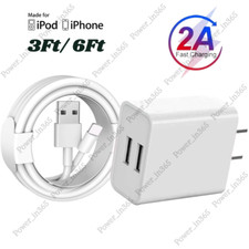 Dual Port USB Power Adapter Fast Charger Block For iPhone 6 7 8 X XR 11 12 13 14