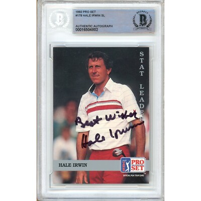 Hale Irwin Signed 1992 Pro Set Stat Leaders 178 Beckett BAS PGA Tour Auto
