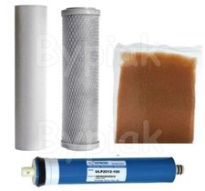 4 Stage Reverse Osmosis RO & DI Resin Complete Replacement filters + Membrane 75