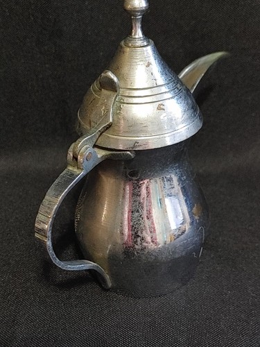 Islamic Dallah Coffee Pot Arabic W Palm Tree, Crossed Swords Makers Mark - Picture 4 of 13