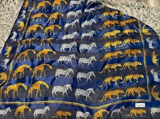 Vintage Symphony Scarf Safari Zebra Giraffe Cheetah Print Made in Italy 33   4