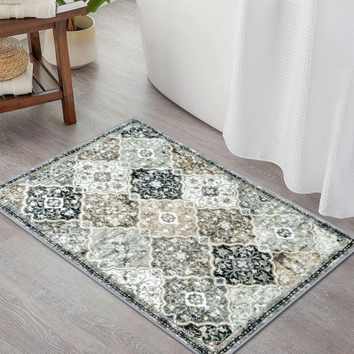 KILOCOCO Entryway Rug 2x3 Small Area Rug Washable Non Slip Vintage Indoor Mat - Picture 6 of 39