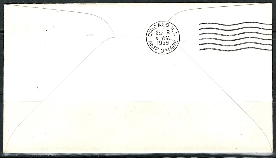 US Year of 1959 San Francisco to Chicago First Jet service Cover, (used). - Image 2 of 2