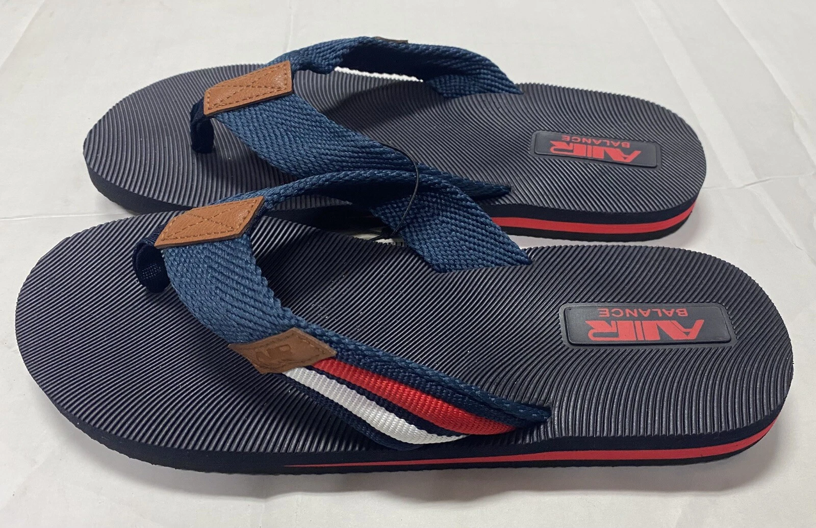 NEW BALANCE Sandali infradito uomo Air Balance rosso navy bianco taglia 9