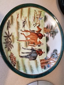 H F P Macau Hand Painted 10 3 8 Colorful Decorative Plates Ebay