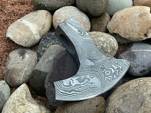 Custom Made hand Forged Damascus Steel Viking Bearded Axe Head Deals 3 - Picture 2 of 5