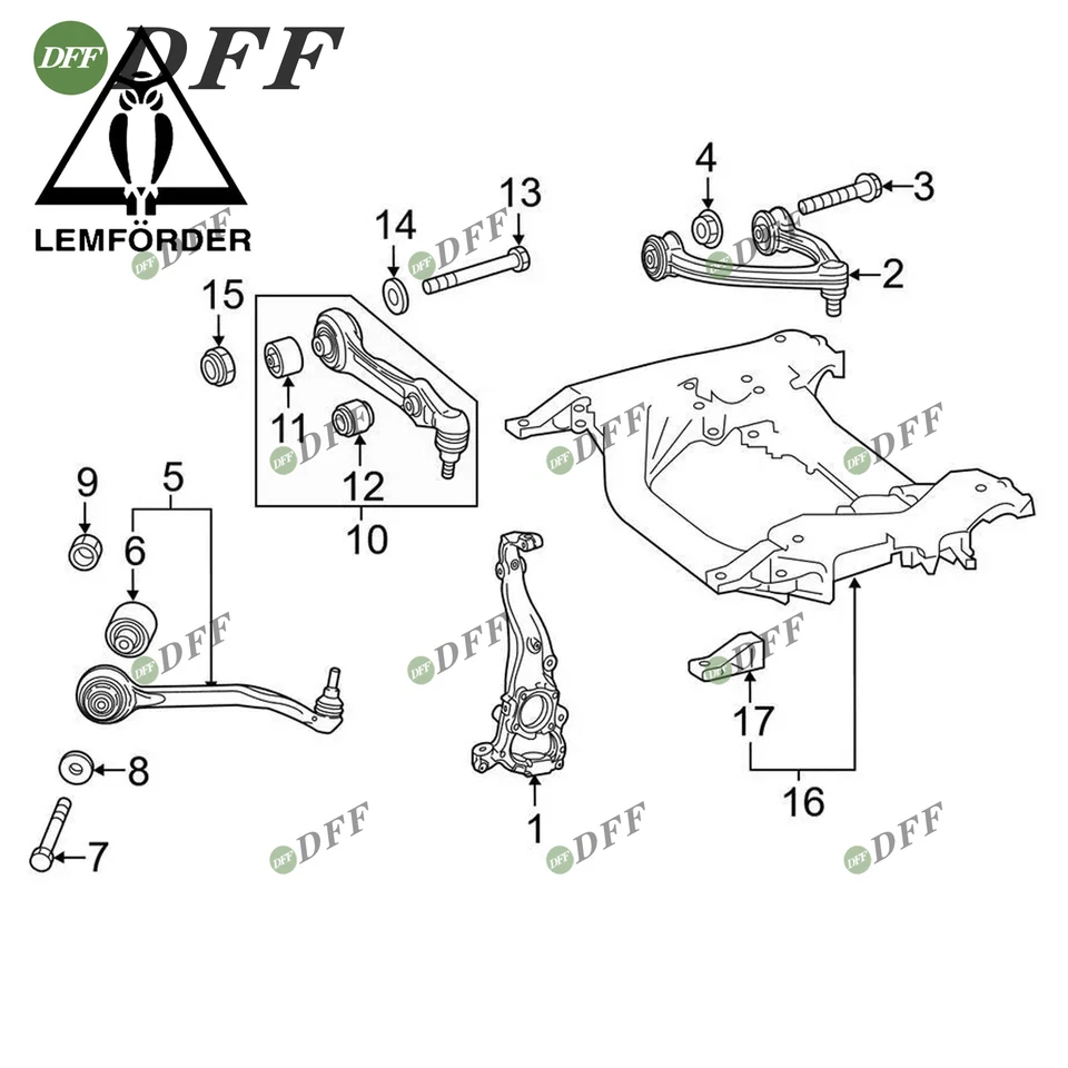 Brazo de control delantero L LEMQUIRE para MercedesBenz W222 S550 S650 S63 AMG 2223302301 Foto 4 de 4