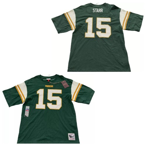Green Bay Packers Bart Starr Mitchell Ness Jersey Mens Large Embroidered $100