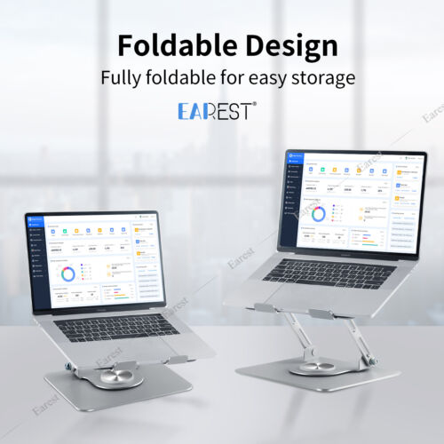 360° Adjustable Laptop Stand Desk Holder Notebook Computer Riser up to 17.3” - Picture 11 of 11