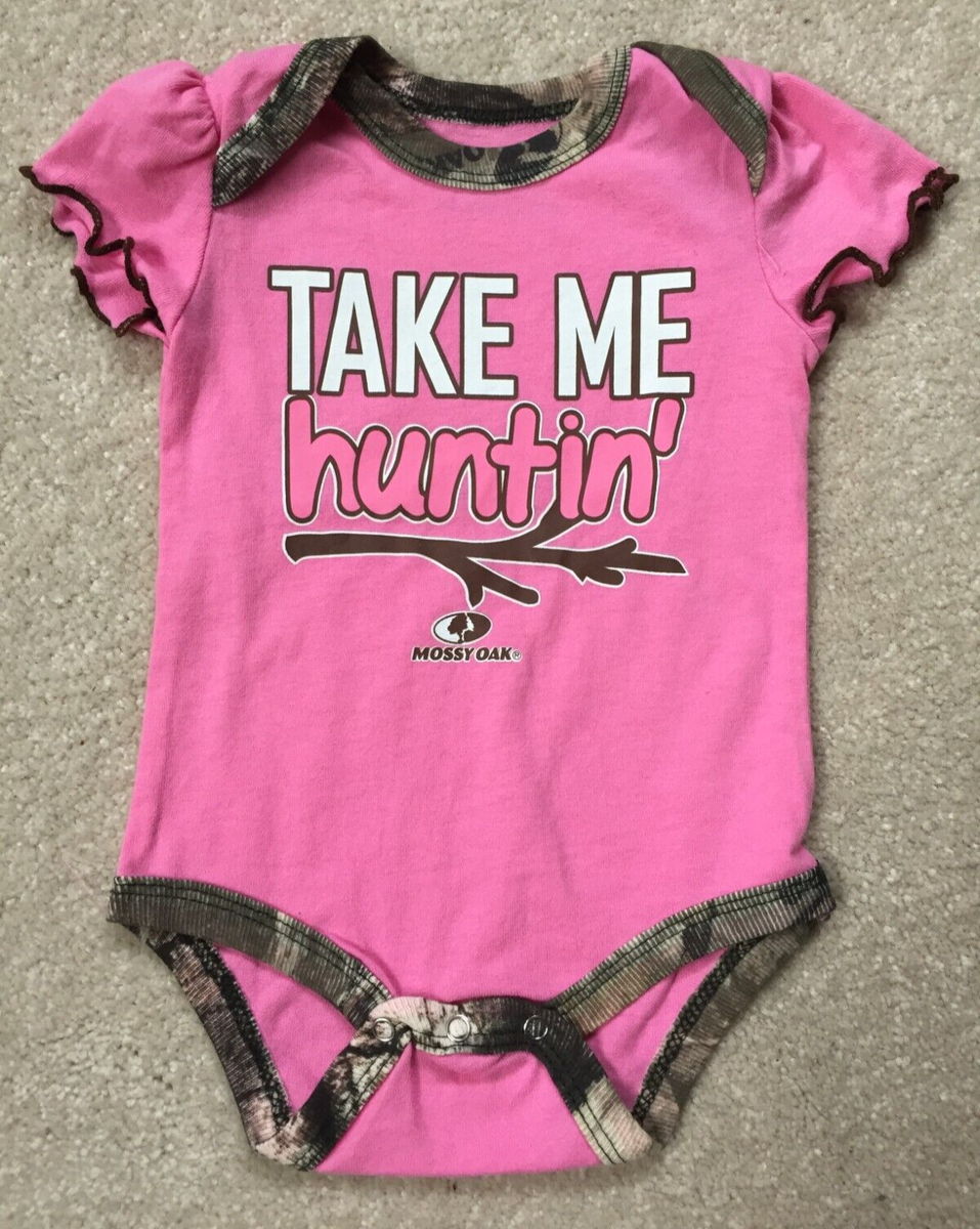 Mossy Oak Baby Girl Pink Camo One Piece 0-3 Months Take Me