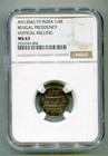 India  Bengal Presidency 1/4 Rupee AH 1204 19 vert milling NGC MS 63  lotapr9688 — photo 1