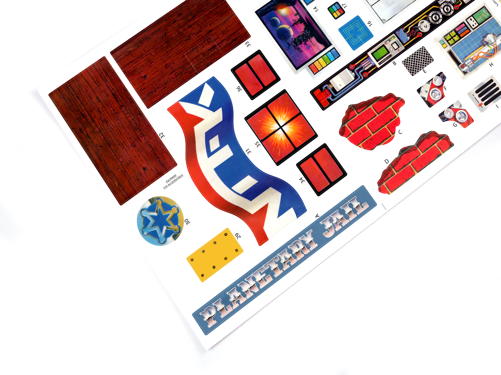 CUSTOM STICKERS for MATTEL 1986 Vintage Bravestarr Fort Kerium Command ...