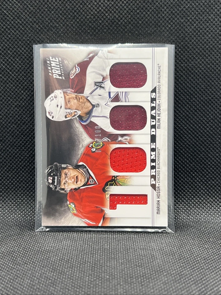 Parche Panini Prime Prime Duals 2012-13 #031/100 Milan Hejduk Marian Hossa GU Foto 2 de 4